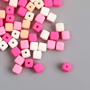 Бусины для творчества PVC «Кубики. Нежная пастила», набор 62 шт., 0.6x0.6x0.6 см
