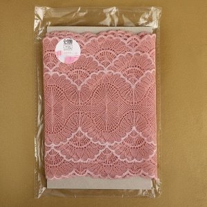 Кружевная эластичная ткань, 180 мм x 2,7 ± 0,5 м, цвет розово-бежевый