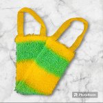 МОЧАЛКА ВЯЗАНАЯ &quot;БУКЛЕ&quot;ПОЛОСЫ&quot;, ДЛИННАЯ, ППР, 45Х10СМ