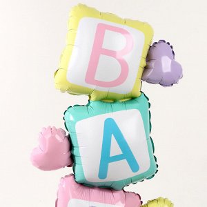 Воздушный шар фольгированный 62" «Кубики — BABY», на подставке