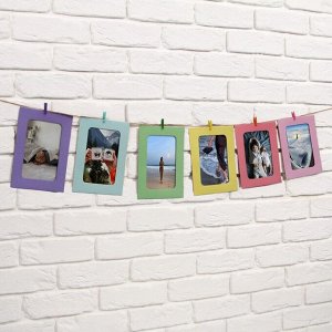 Фоторамки на прищепках «Цветные», 6 шт.