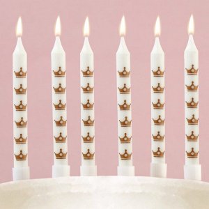 Свечи для торта «С Днем рождения», 6 шт., 9 х 0,8 см