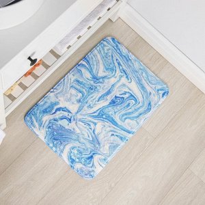 Коврик для ванной Доляна «Небесный», 40x60 см, цвет голубой