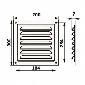 Решетка вентиляционная ZEIN Люкс РМ2030Ц, 200 х 300 мм, с сеткой, металлическая, оцинковка