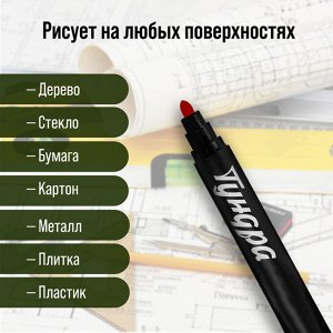 Маркер строительный ТУНДРА, перманентный, красный, ширина линии 3 мм
