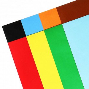 Бумага цветная самоклеящаяся, 16х23 см, 8 листов, 8 цветов, мелованная, односторонняя, в пакете, 80 г/м², Человек-паук