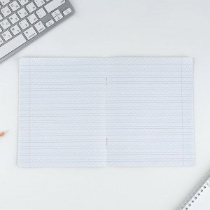 Тетрадь в частую косую линейку 12 листов А5, на скрепке «Учись на 5+», обложка мелованный картон, блок №1, 5 видов МИКС