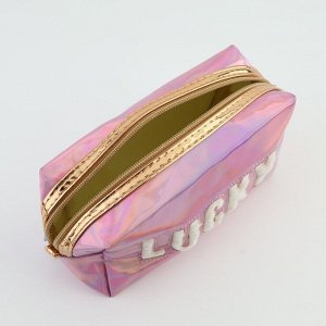Пенал школьный, искусственная кожа, Lucky, 18x10x7 см