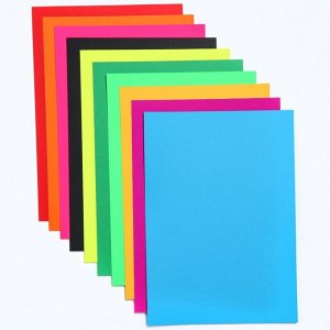 Цветной картон тонированный, А4, 10 листов, 10 цветов, немелованный, двусторонний, в пакете, 200 г/м², «Щенячий патруль»