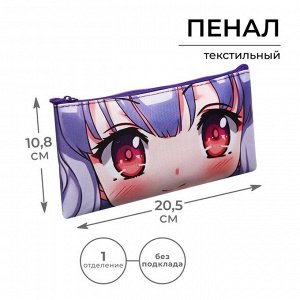 Пенал мягкий, 1 отделение, 108 х 205 мм, плоский, Calligrata ПМП 01-20 ""Взгляд""