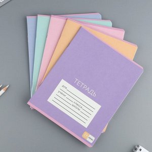Тетрадь в клетку, 24 листа, А5, на скрепке, блок №1 «Цветные обложки» МИКС