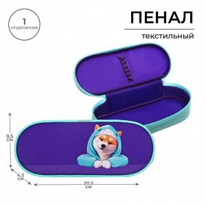 Пенал-футляр 95 х 205 х 45 мм, мягкий, текстильный, Calligrata, ПМК 27-20 резинка на клапане, "Сиба"