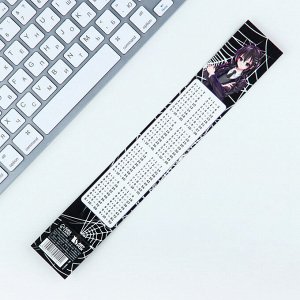 Линейка-закладка, картон, 25 см «Аниме. Девочка с косичками»