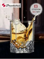 Набор стеклянных стопок для напитков Pasabahce Valse / 6 шт. 60 мл