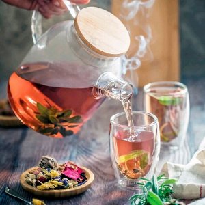 Стеклянный стакан термо с двойными стенками для кофе, чая, какао, соков, воды, напитков, не обжигает руки, 250 мл