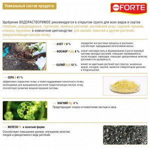 Удобрение водорастворимое BONA Forte Для голубики,рододендронов кислотолюб.растений сера и магний 1л