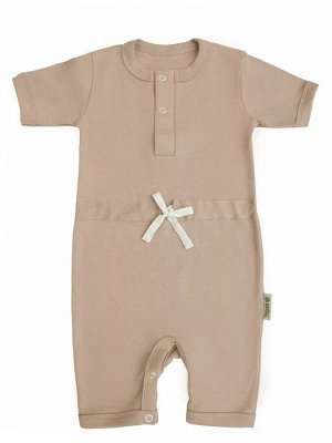 Комбинезон (ромпер) детский AMAROBABY Nature Ваниль, с коротким рукавом, бежевый, 68