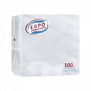 Салфетки бумажные однослойные «ЕвроСтандарт», 24 х 24 см, белый, 90 шт