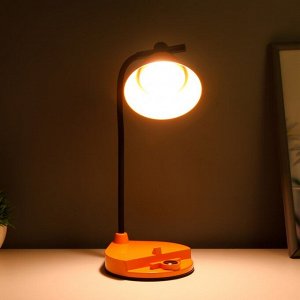 Настольная лампа "Парасоль" LED, от USB/АКБ 6 Вт сенсор 3000-6000 оранжевый 14х10х37 см RISALUX 100