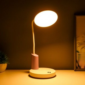 Настольная лампа «Гард» LED, от USB/АКБ 7 Вт сенсор 3000-6000К белый-фиолетовый 13x12x37 см RISALUX