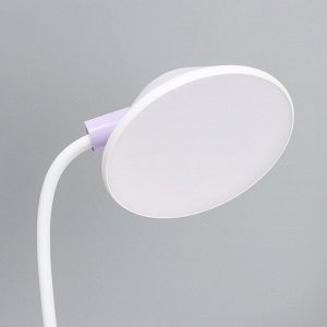 Настольная лампа «Гард» LED, от USB/АКБ 7 Вт сенсор 3000-6000К белый-фиолетовый 13x12x37 см RISALUX