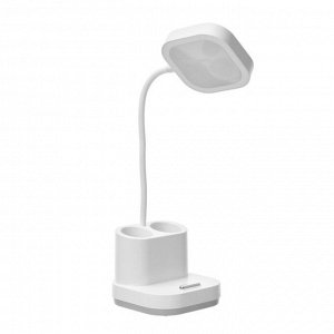 Настольная лампа "Ронд" LED, от USB/АКБ 10 Вт сенсор 3000-6000 К белый 13х13х44 см RISALUX