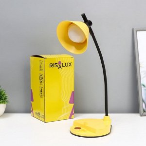 Настольная лампа "Парасоль" LED, от USB/АКБ 6 Вт сенсор 3000-6000 желтый 14х10х37 см RISALUX 100634