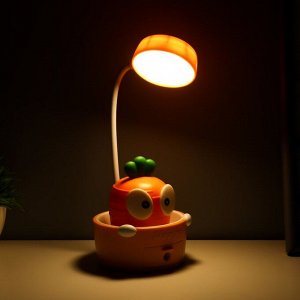 Светильник сенсорный с точилкой «Морковка» LED, от USB/АКБ 6 Вт оранжевый-желтый 8x6x25 см RISALUX