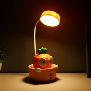 Светильник сенсорный с точилкой «Морковка» LED, от USB/АКБ 6 Вт оранжевый-желтый 8x6x25 см RISALUX