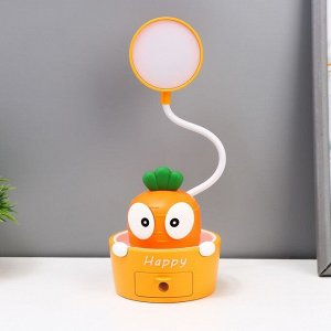 Светильник сенсорный с точилкой «Морковка» LED, от USB/АКБ 6 Вт оранжевый-желтый 8x6x25 см RISALUX