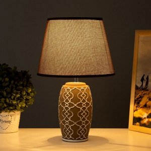 Настольная лампа "Камила" Е14 40Вт кофейно-белый 22х22х35 см RISALUX