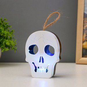 Фигурка светящаяся RISALUX «Череп», LED-ночник, 1 Вт, RGB, от батареек LR1130, бело-чёрный, 9.5x4x5 см