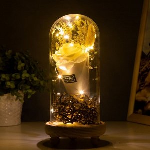 Фигурка светящаяся колба RISALUX «Роза в букете», LED-ночник, 3ААА, 10x10x20 см