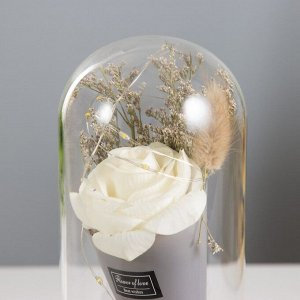 Фигурка светящаяся колба RISALUX «Роза в букете», LED-ночник, 3ААА, 10x10x20 см