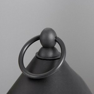 Светодиодная свеча в подсвечнике RISALUX «Фонарь средний», LED-ночник, от батареек 3xААА, чёрный, 15x8.5x22 см