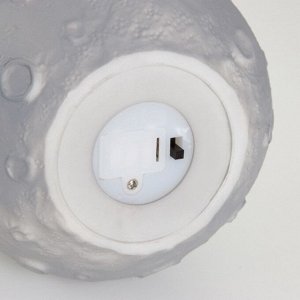 Фигурка светящаяся RISALUX «Космонавт на луне», LED-ночник, от батареек 3xLR44, бело-чёрный, 10x10x17 см