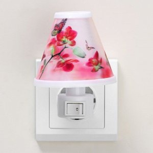 Ночник "Бабочки" LED бело-розовый 8,3х11х11 см RISALUX