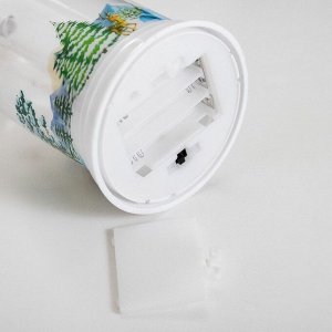 Светодиодная свеча, ночник LED RISALUX «Новогодний свет» в колбе, от батареек 3xААА, 9x9x12.5 см