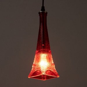 Светильник подвесной "Эйфель" Е14 40Вт красный 8х8х27-127см
