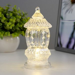 Светодиодная свеча в подсвечнике RISALUX «В хрустале», ночник LED, 3xLR1130, белый, 7.5x7.5x14.5 см