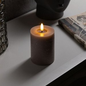 Светодиодная свеча лиловая, 7.5 x 12.5 x 7.5 см, воск, пластик, батарейки АААх2 (не в комплекте), свечение тёплое белое