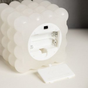 Светодиодная свеча «Куб белый», 10 x 11.5 x 10 см, воск, пластик, батарейки АААх3 (не в комплекте), свечение тёплое белое