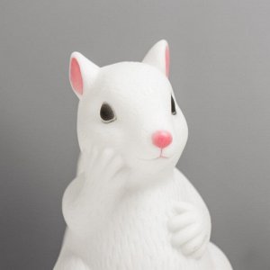 Фигурка светящаяся RISALUX «Белочка», LED-ночник, от батареек 3xLR44, белый, 9x6x10 см