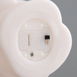 Ночник "Мишка с бантом" LED 2Вт от батареек 3хLR44 бело-розовый 5,5х7,5х11 см RISALUX