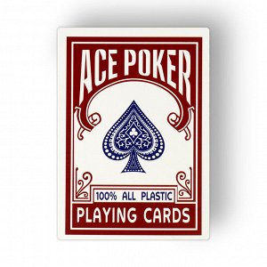 Карты игральные пластиковые "Ace Poker", 30 мкм, 8.8 х 6.3 см, красная рубашка