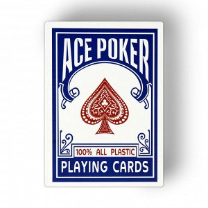Карты игральные пластиковые "Ace Poker", 30 мкм, 8.8 х 6.3 см, синяя рубашка