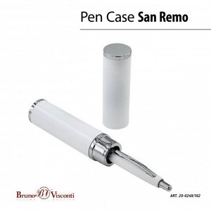 Ручка шариковая автоматическая, 1.0 мм, BrunoVisconti SAN REMO, стержень синий, белый металлический корпус Soft Touch, в тубусе