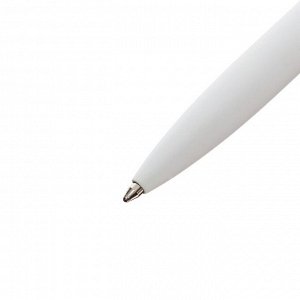 СИМА-ЛЕНД Ручка шариковая автоматическая, 1.0 мм, BrunoVisconti SAN REMO, стержень синий, белый металлический корпус Soft Touch, в тубусе