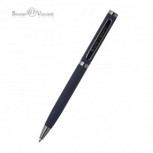 Ручка шариковая поворотная, 1.0 мм, BrunoVisconti FIRENZE, стержень синий, металлический корпус Soft Touch синий, в тубусе