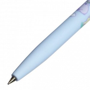 Ручка шариковая автоматическая BrunoVisconti HappyClick "Ламы в облачках", узел 0.5 мм, синие чернила, матовый корпус Soft Touch
